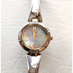 Citizen Eco-Drive Silhouette Bangle Ladies Watch with Mother of Pearl Dial B023
